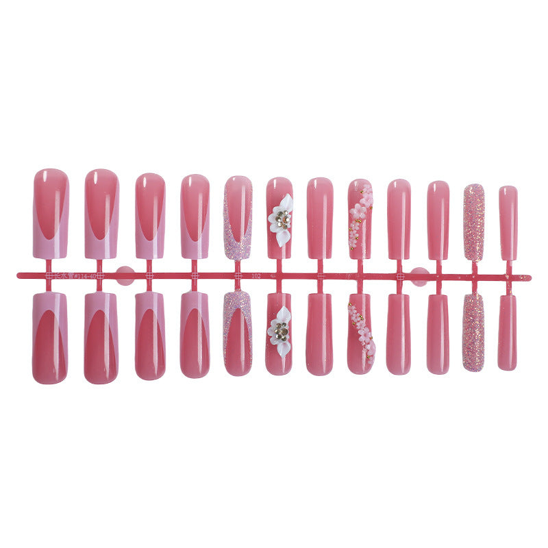 Elegant Floral Press-On Nail Art Set Acalora 1788496102