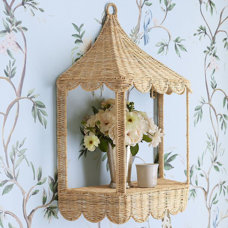 Playful Flower Plate Made of Wicker Acalora