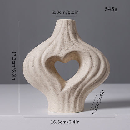 Artistic Heart-Shaped Decorative Vase