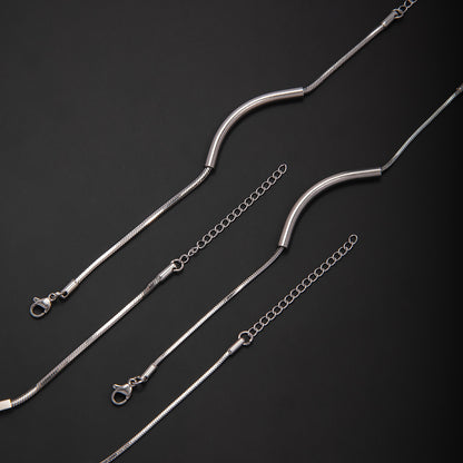 Elegant Minimalist Silver Chain Bracelet Acalora