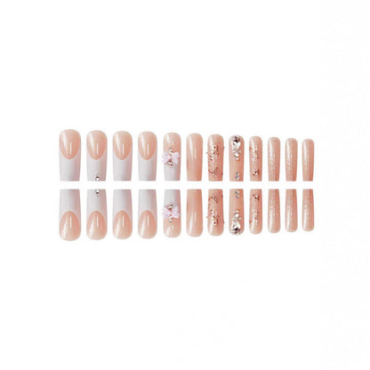 Artistic 3D Bow and Gemstone Press-On Nails Acalora