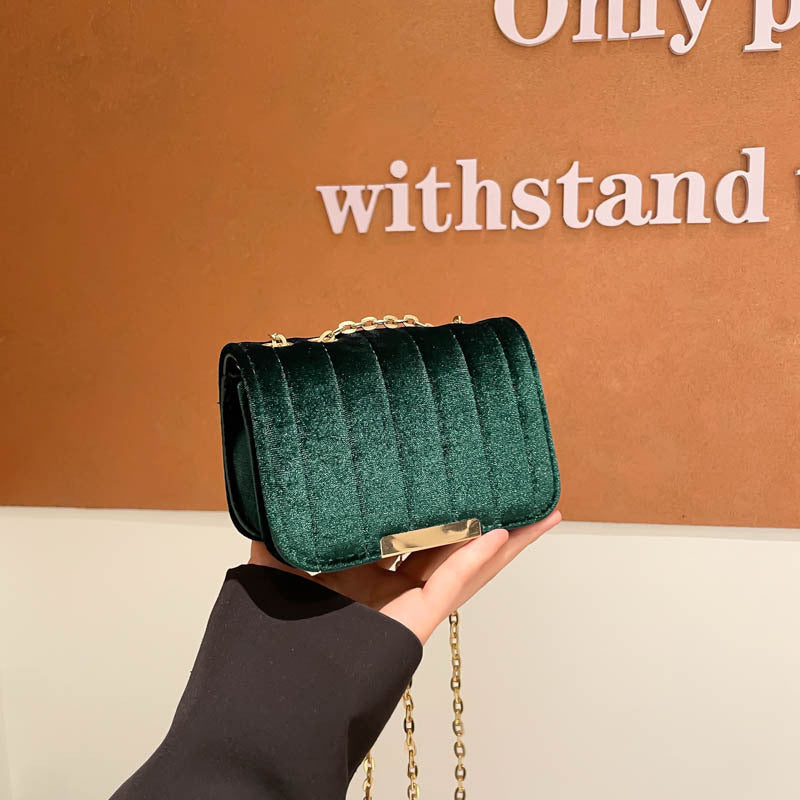 Elegant Quilted Velvet Crossbody Bag Acalora