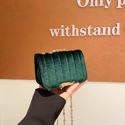 Elegant Quilted Velvet Crossbody Bag Acalora