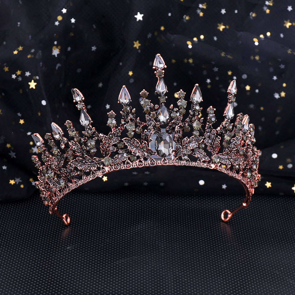 Women's Elegant Crystal Tiara with Filigree Wreath Design