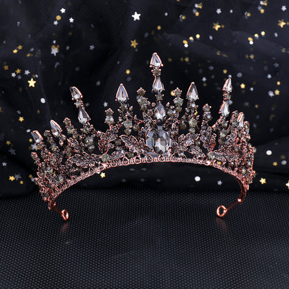 Women's Elegant Crystal Tiara with Filigree Wreath Design