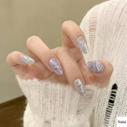 Decorative Metallic Press-On Nail Art Set Acalora