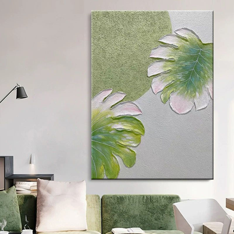 Textured Flora-Themed Canvas Art