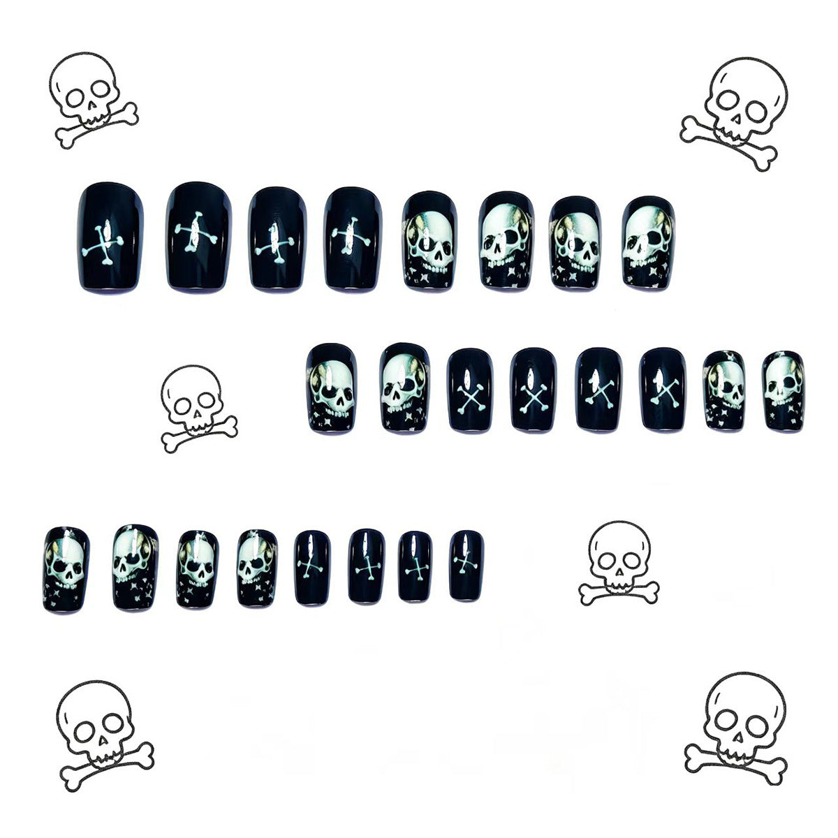 Gothic Skull Nail Art Acalora