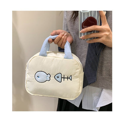 Cute Embroidered Fish-Themed Lunch Bag Acalora