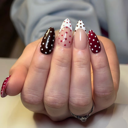 Creative Art Nails in Modern Polka Dot Design Acalora