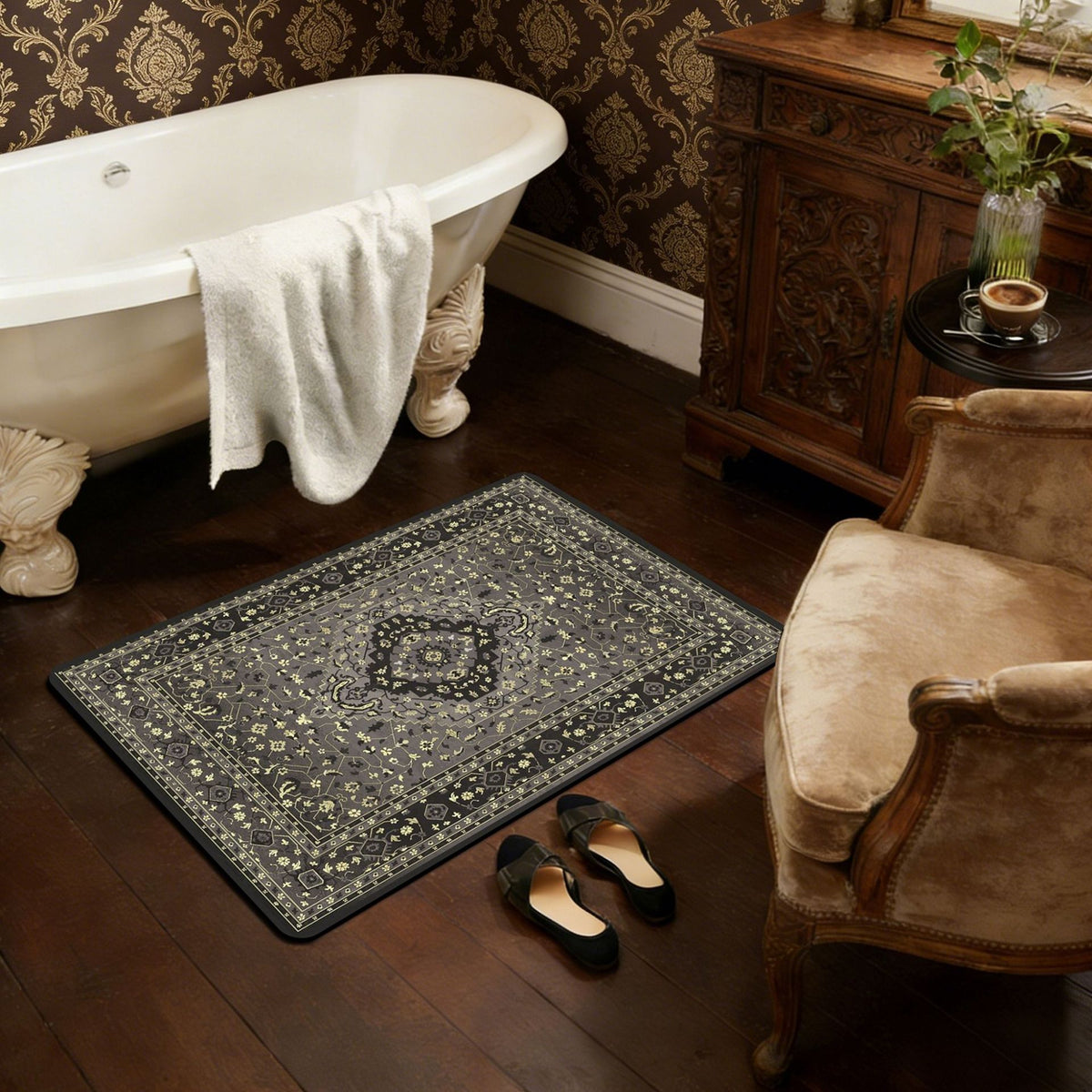 Luxurious Vintage-Inspired Bath Mat Acalora