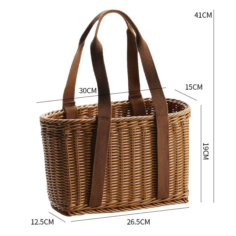 Unisex Hand-woven Shopping Basket with two Handles Brehn