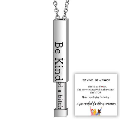 BowLift | Be Kind...of a bi♡ch - Hidden Message Necklace