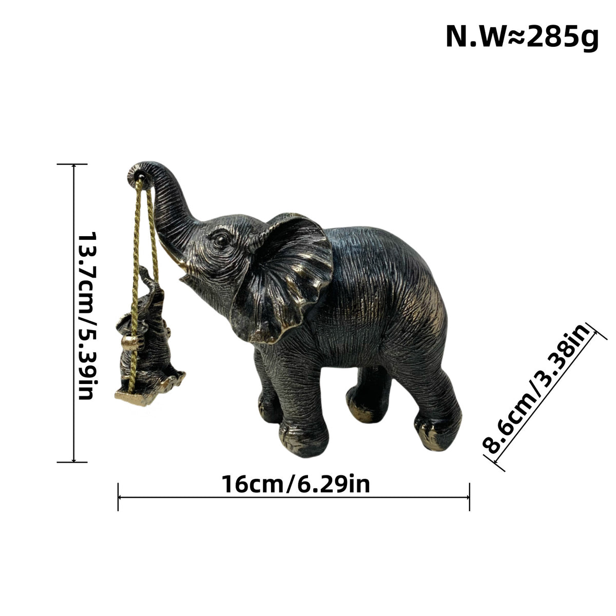 Decorative elephant figure with child Acalora