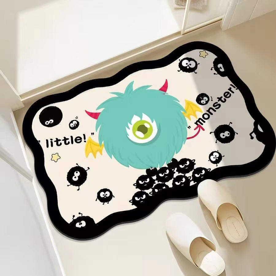 Playful Monster-Themed Bath Mat