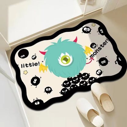 Playful Monster-Themed Bath Mat