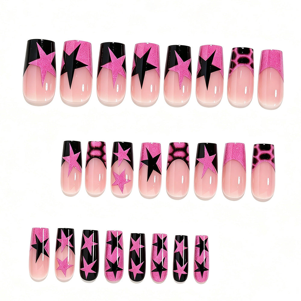 Artistic Star Pattern Press-On Nails Acalora