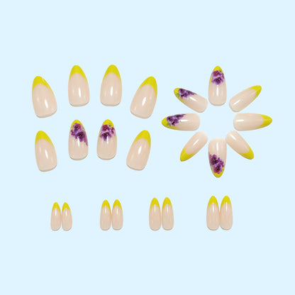 Artificial nails with colorful flower design Acalora