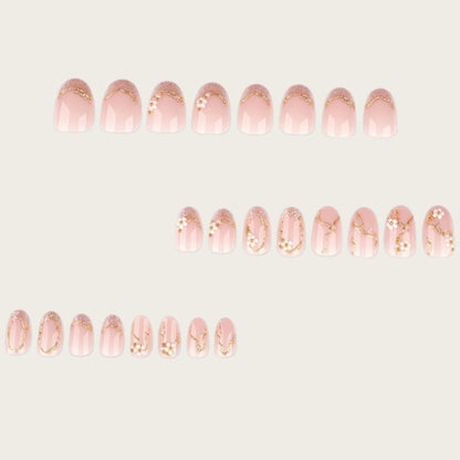 Floral Embellished Press-On Nail Set Acalora
