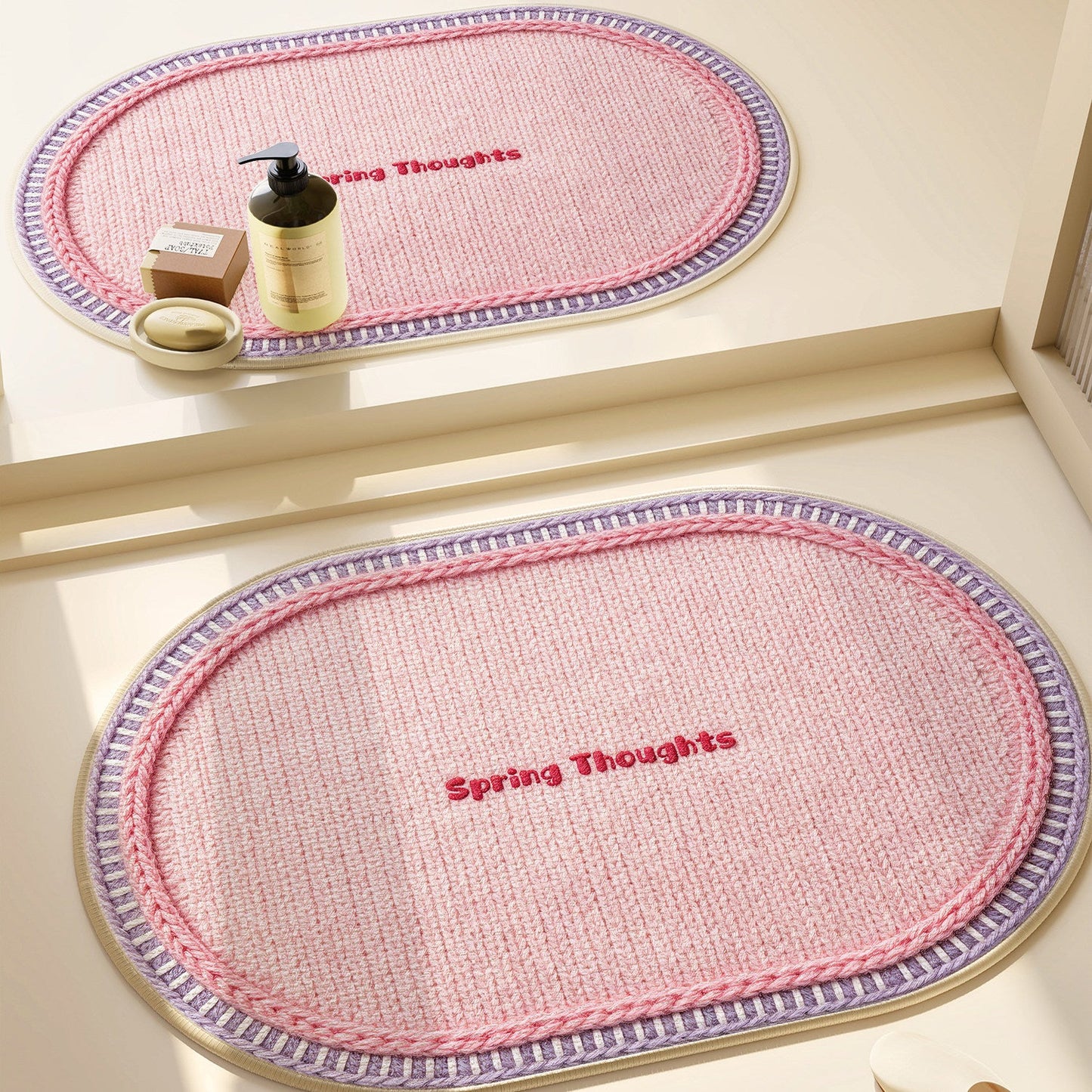 Heart-Patterned Bathroom Mat