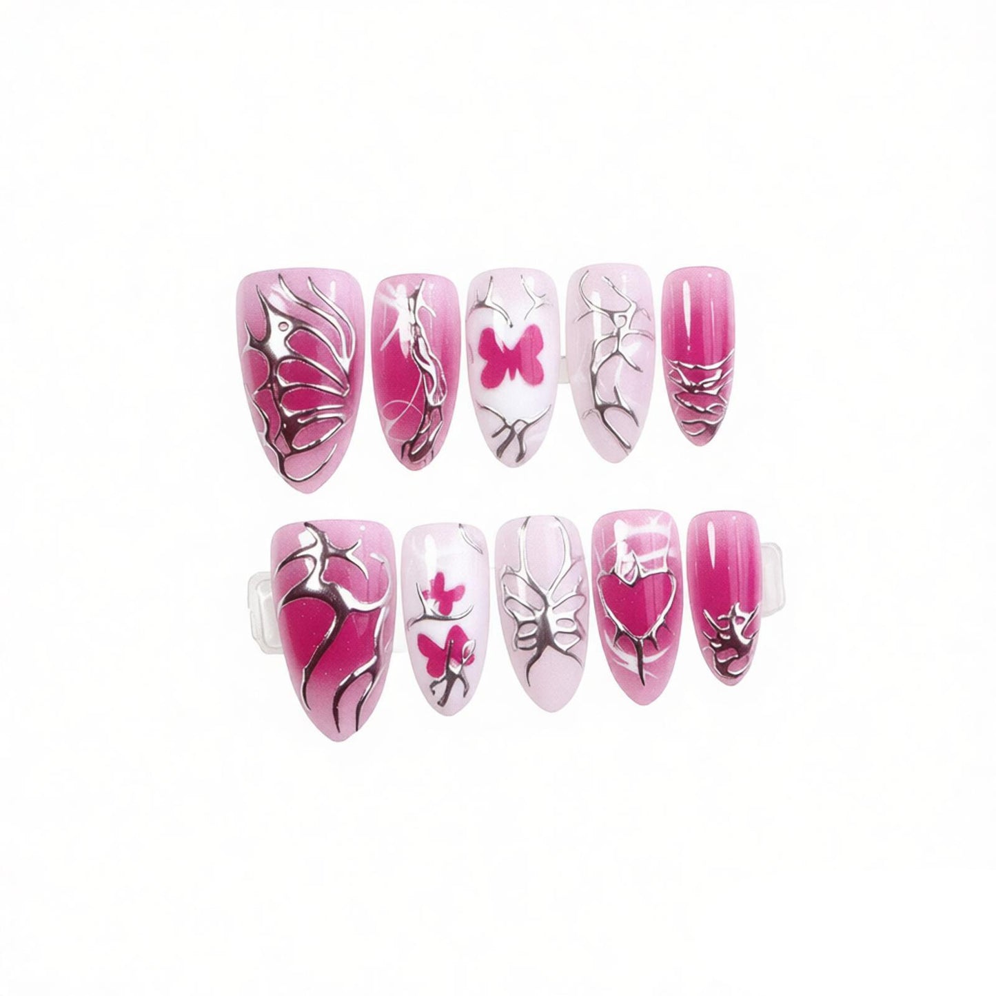 Artistic Butterfly Press-On Nail Set Acalora