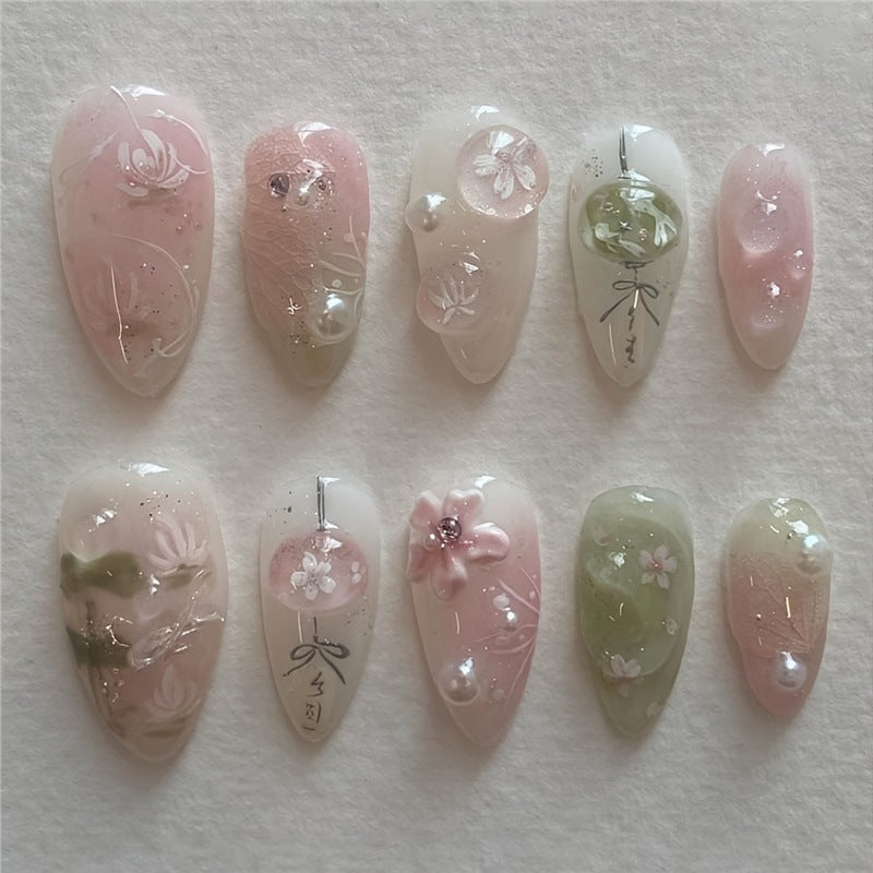 Floral Elegance Press-On Nail Set Acalora