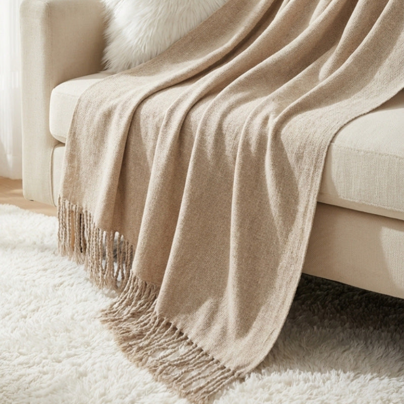 Elegant Fringe Throw Blanket