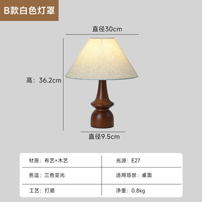 Modern Table Lamp with Natural Wooden Base