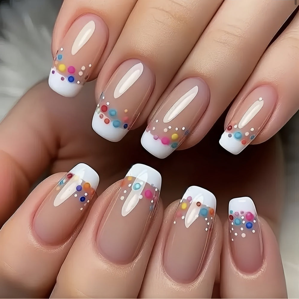 Creative artificial nails with colorful accents Acalora