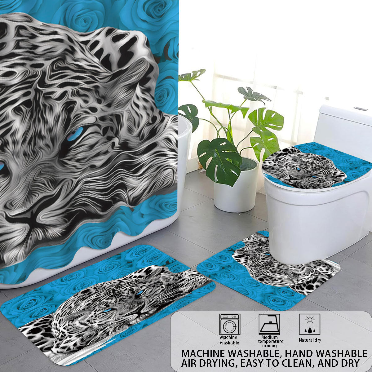 Artistic Floral Theme Bathroom Décor Set