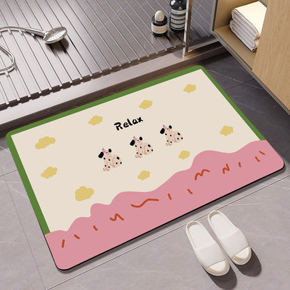 Floral Design Cotton Bath Mat Acalora