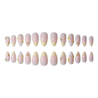 Elegant Floral Accent Press-On Nails Acalora