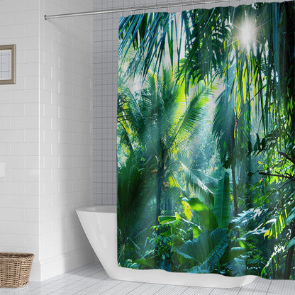 Tropical Jungle Print Shower Curtain