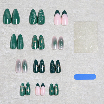 Acrylic nail set with elegant shine and 3D design accents Acalora