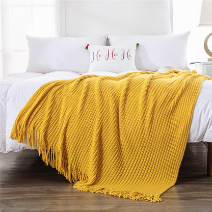 Home Decor Cozy Knitted Throw Blanket