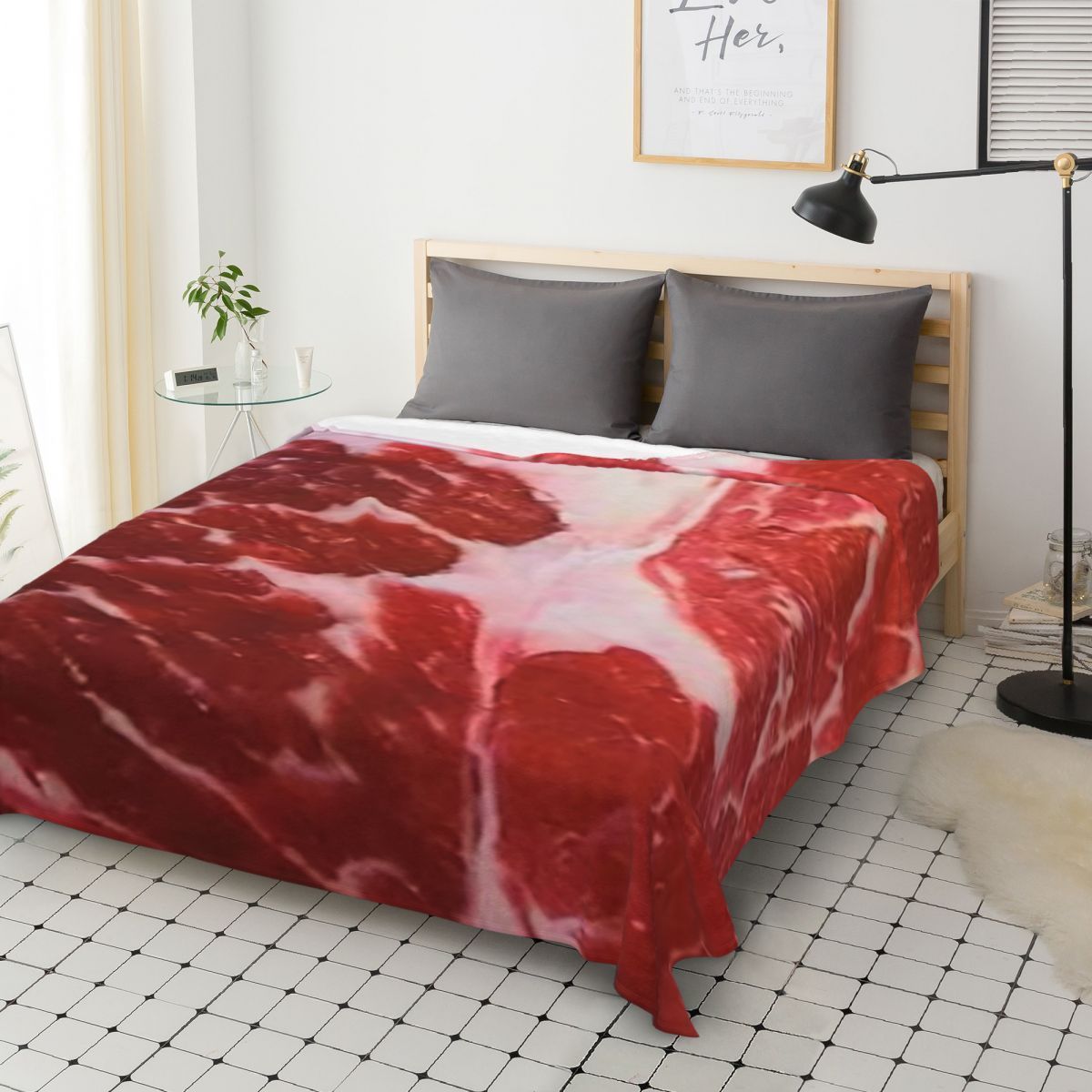 Artistic Food-Themed Fleece Blanket