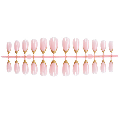 Elegant Press-On Nail Set with Gold-Tipped Design Acalora