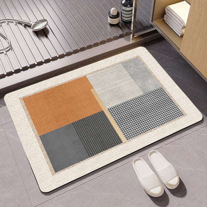 Textured Geometric Bath Mat Acalora