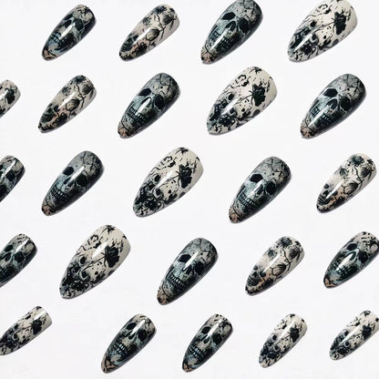 Artistic Skull-Themed Nail Art Acalora 1788155651