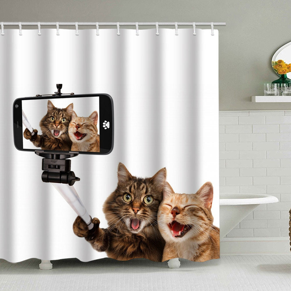 Artistic Dog Illustration Shower Curtain