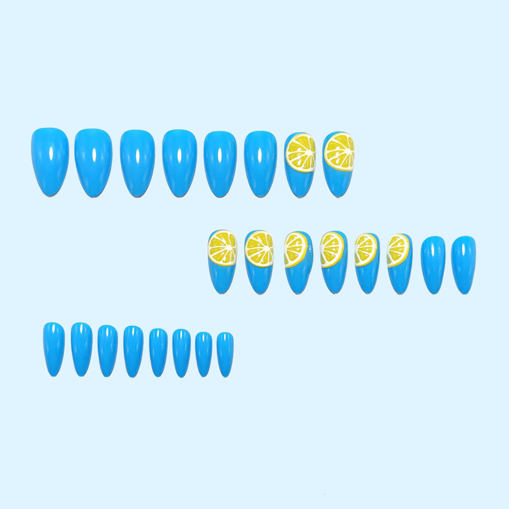 Artificial nails in fresh lemon design Acalora