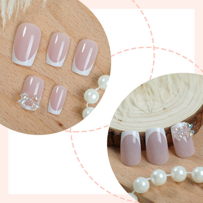 Elegant Glossy Press-On Nails with Jewel Accents Acalora