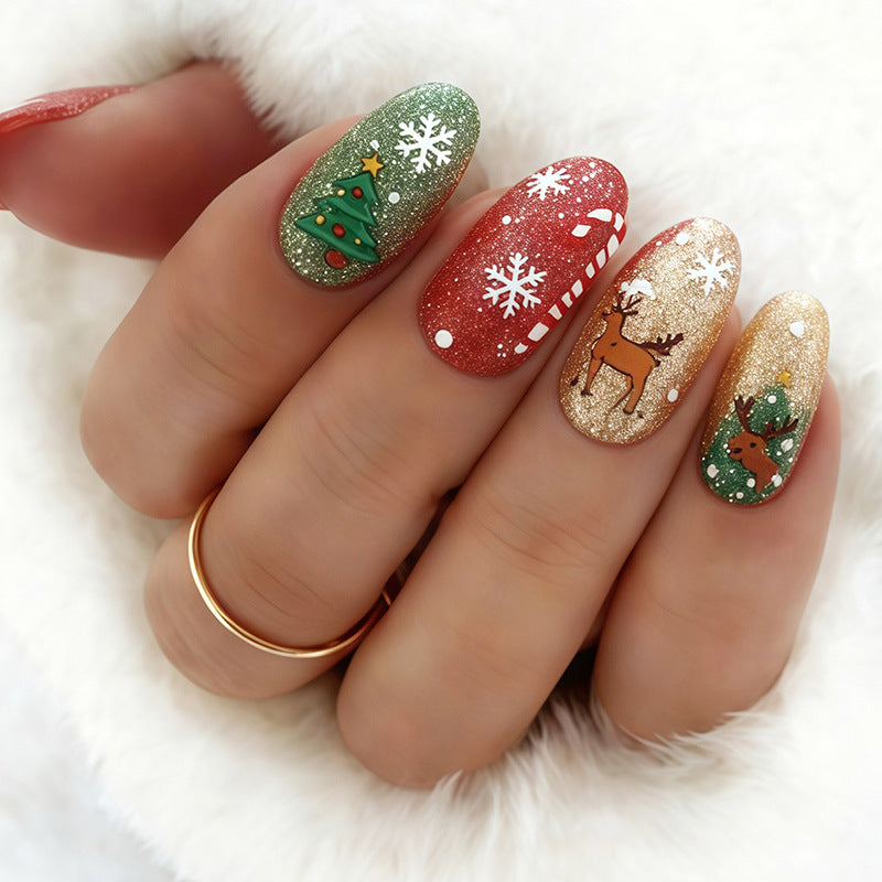 Holiday-Themed Glittery Press-On Nail Collection Acalora