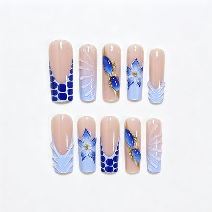 Artistic Long Acrylic Nail Design Acalora