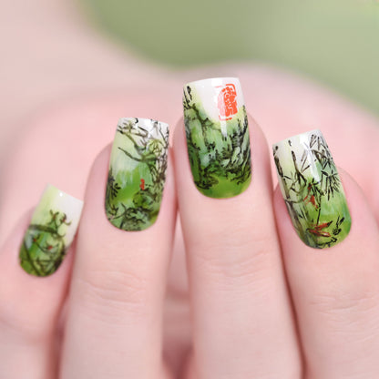 Artificial nails with bamboo design Acalora