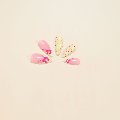 Elegant Floral Stiletto Nail Art Tips Acalora