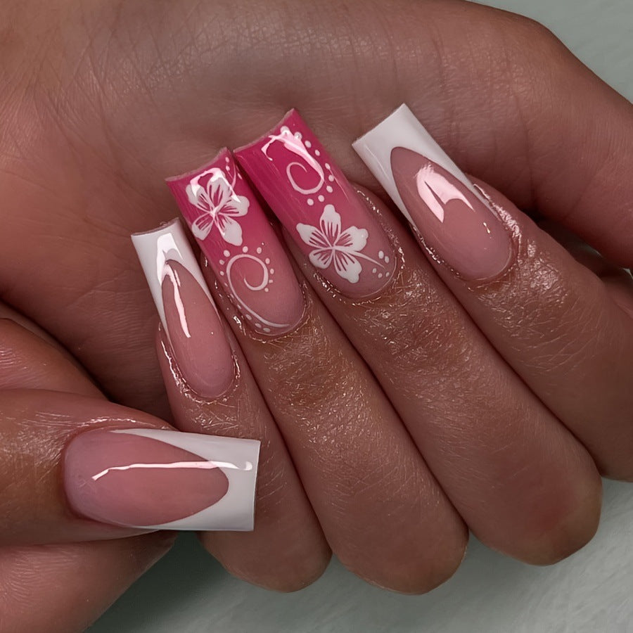 Floral Art Gel Nail Design Acalora