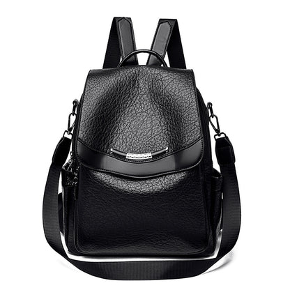 Chic Textured Leather Backpack Acalora