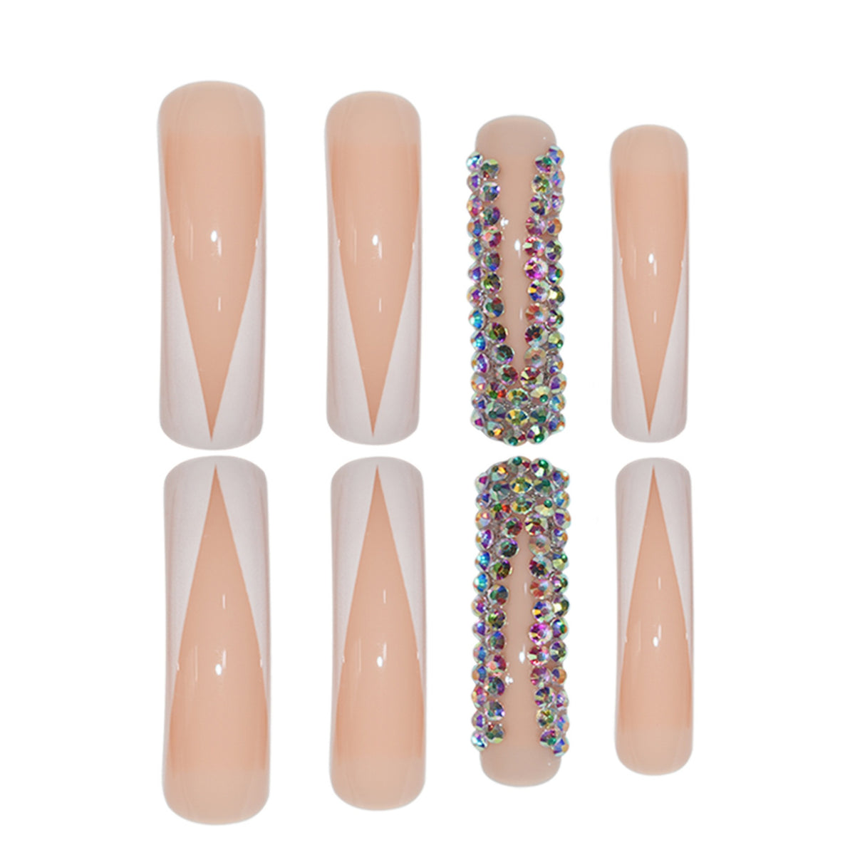 Glamorous Stiletto Press-On Nails with Rhinestone Accents Acalora