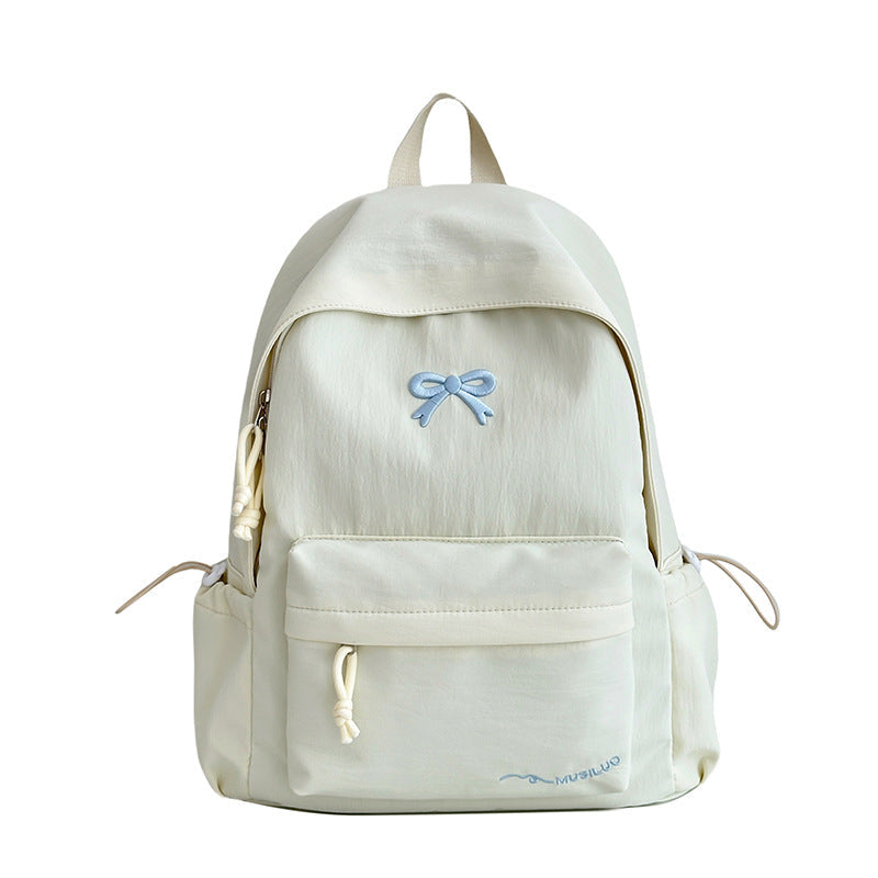 Bow-Embossed Casual School Backpack Bowlift